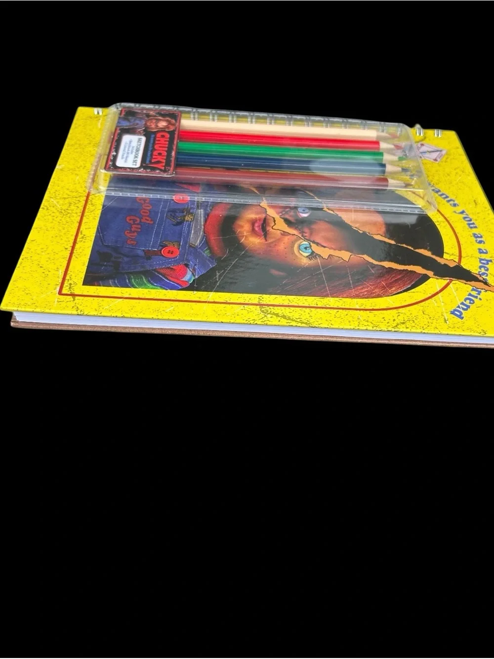 Chucky Sketchbook Set With 5 Color Pencils Horror Halloween Spiral Bound New